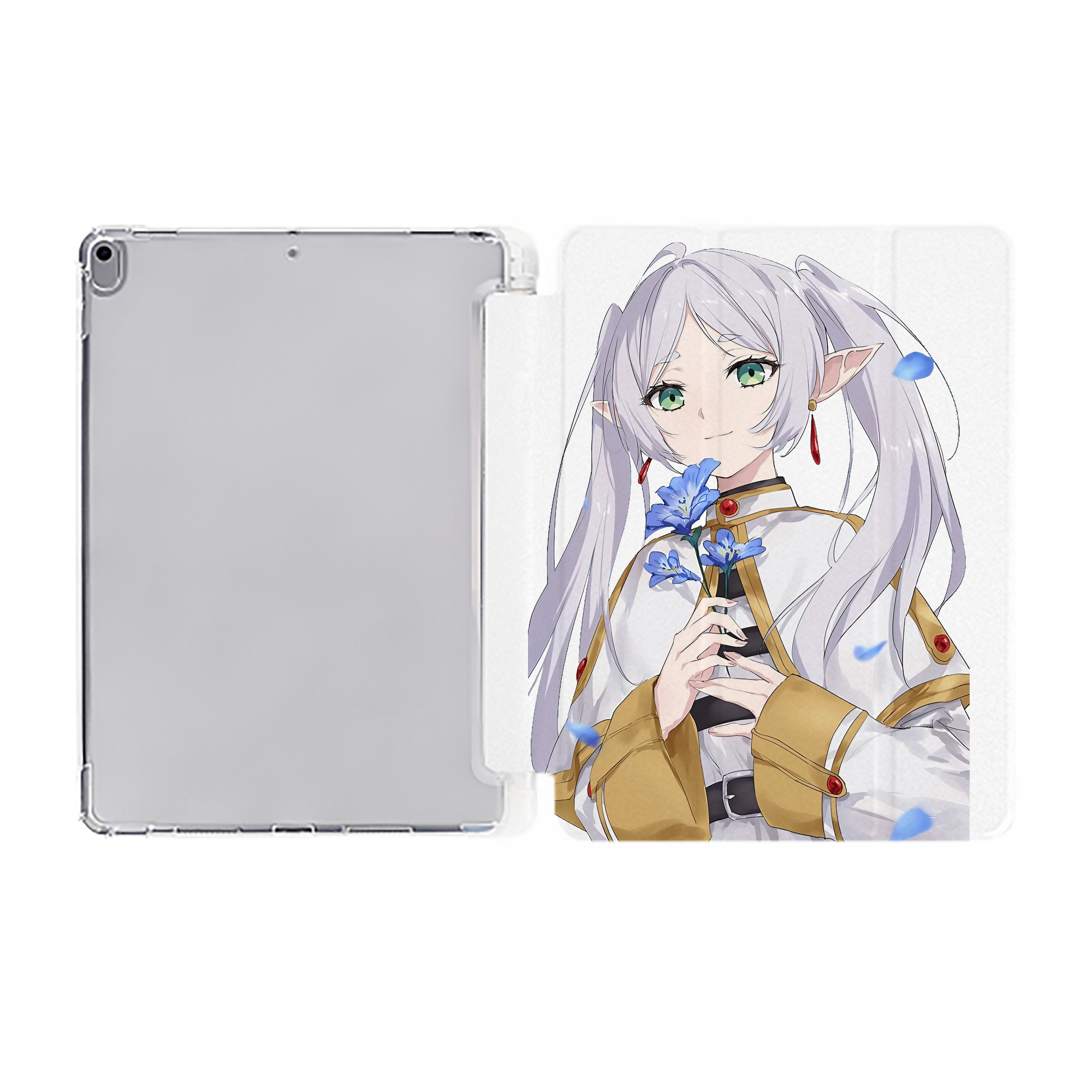 （画像用） 葬送のフリーレン Frieren IPad ケース ペン収納付き 三つ折りスタンド PUレザー×シリコン 対応機種9.5/10.5/10.9インチ